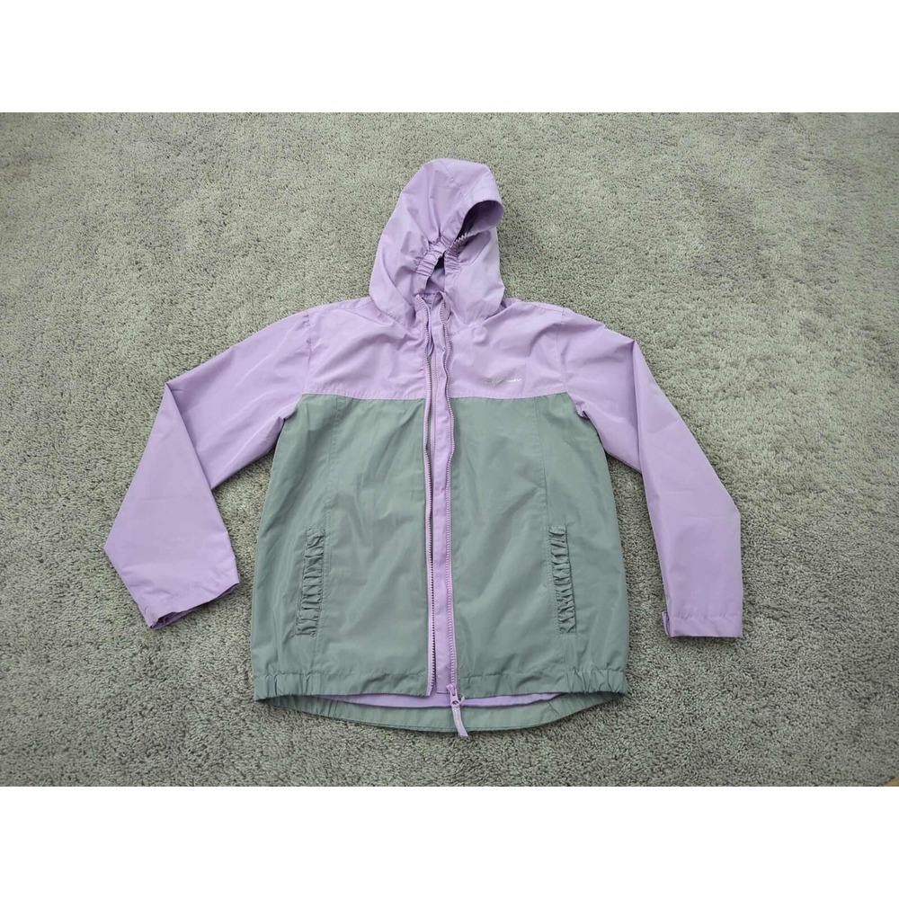 Eddie Bauer Full Zip Jacket Youth Girls 14/16 Purple‎ Hooded Windbreaker Outdoor
